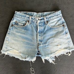 Womens Vintage Levi Strauss Jean Denim Shorts - light blue size 30 fits 25/26